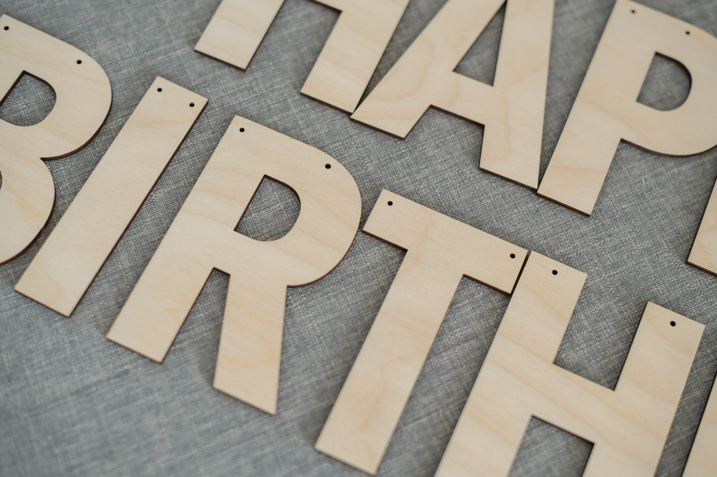 Solid Style Wood Happy Birthday Banner