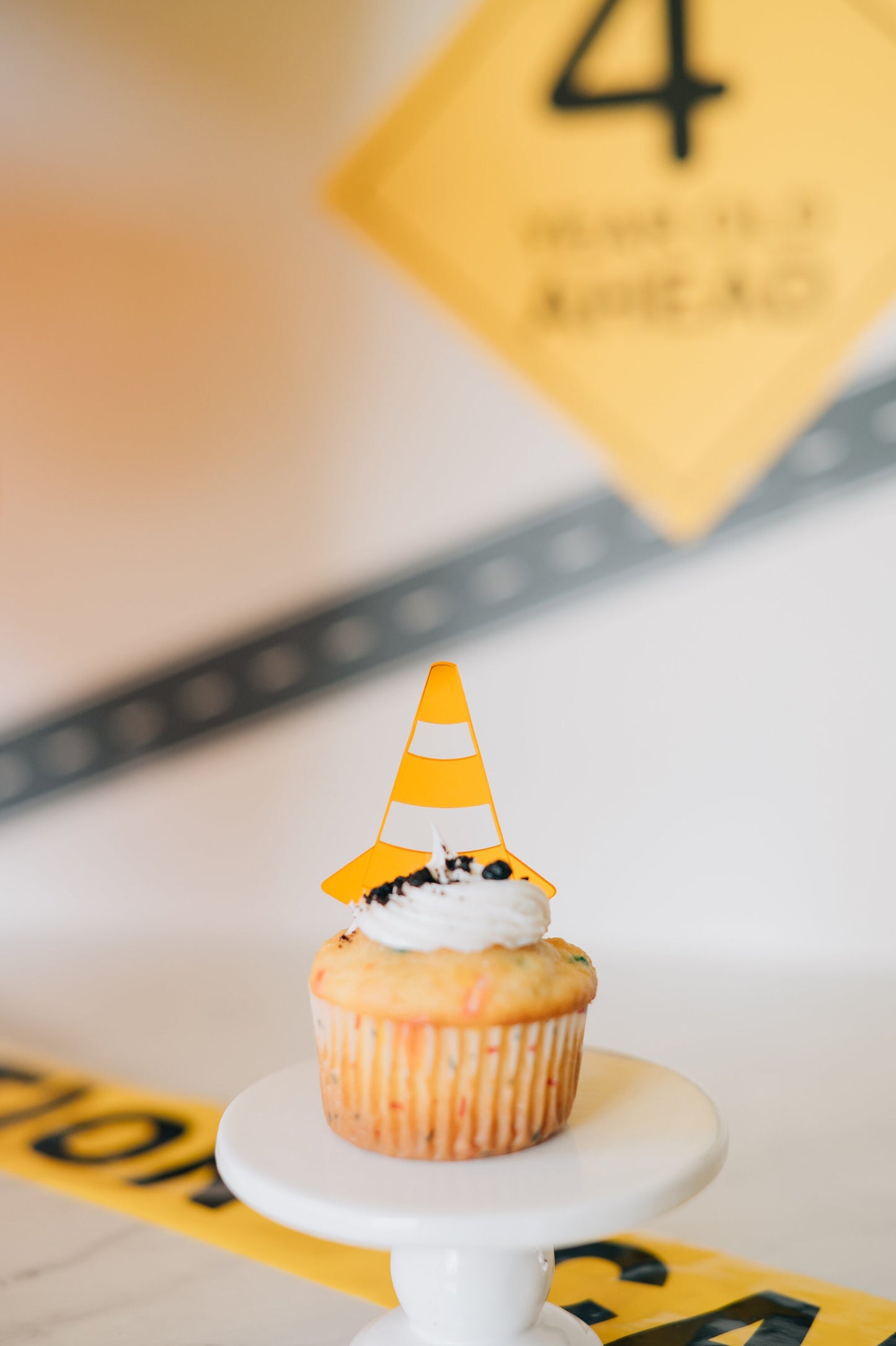 Orange Cone Cupcake Toppers
