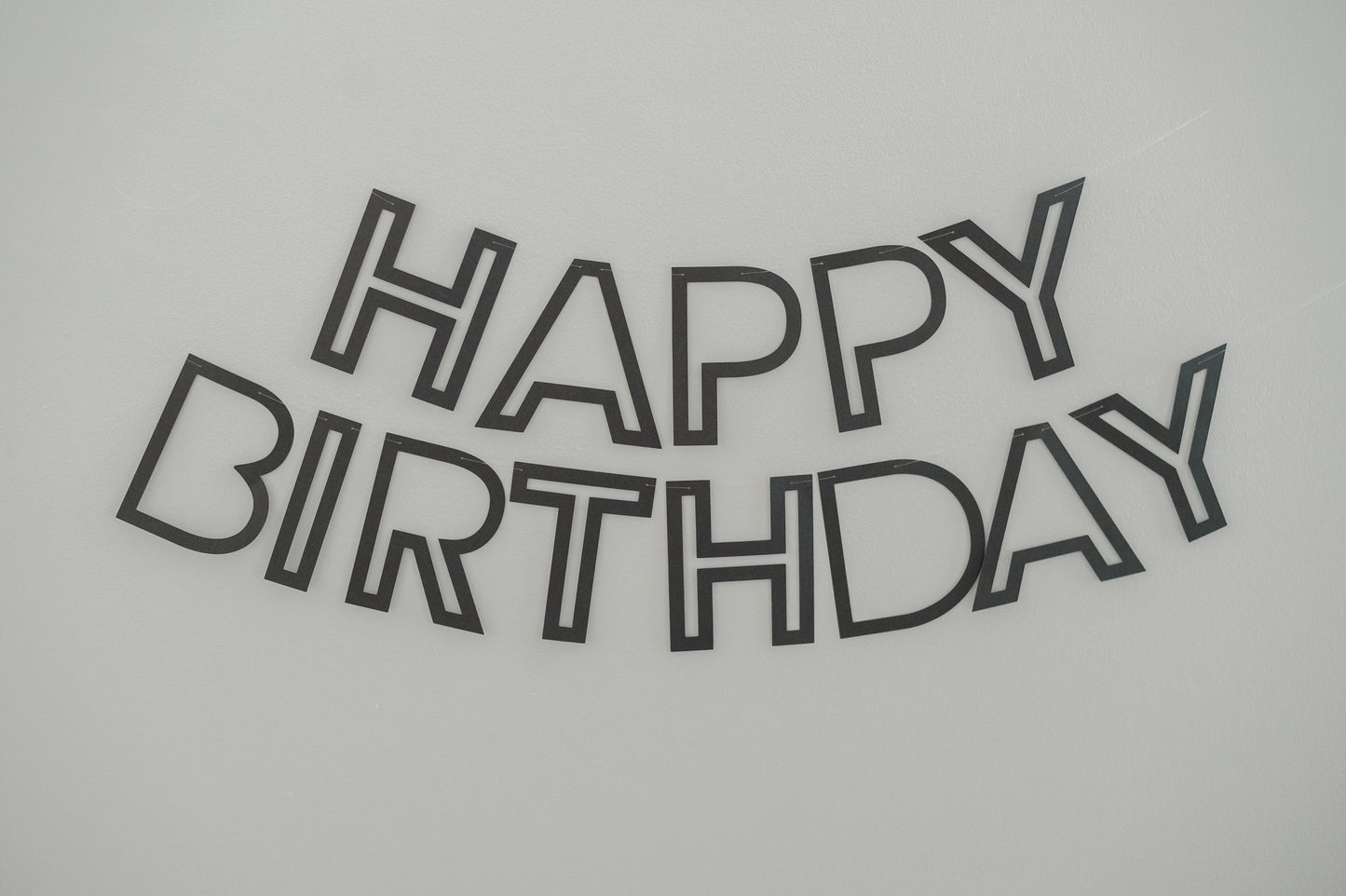 Paper Happy Birthday Banner - Stencil Style, 4 Inch | Perfect Birthday Party Decor