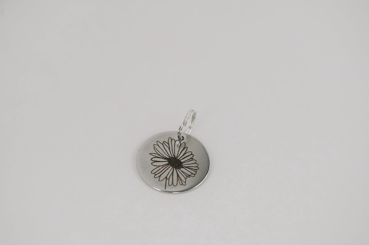 Engraved Birth Month Flower Keychain Charm