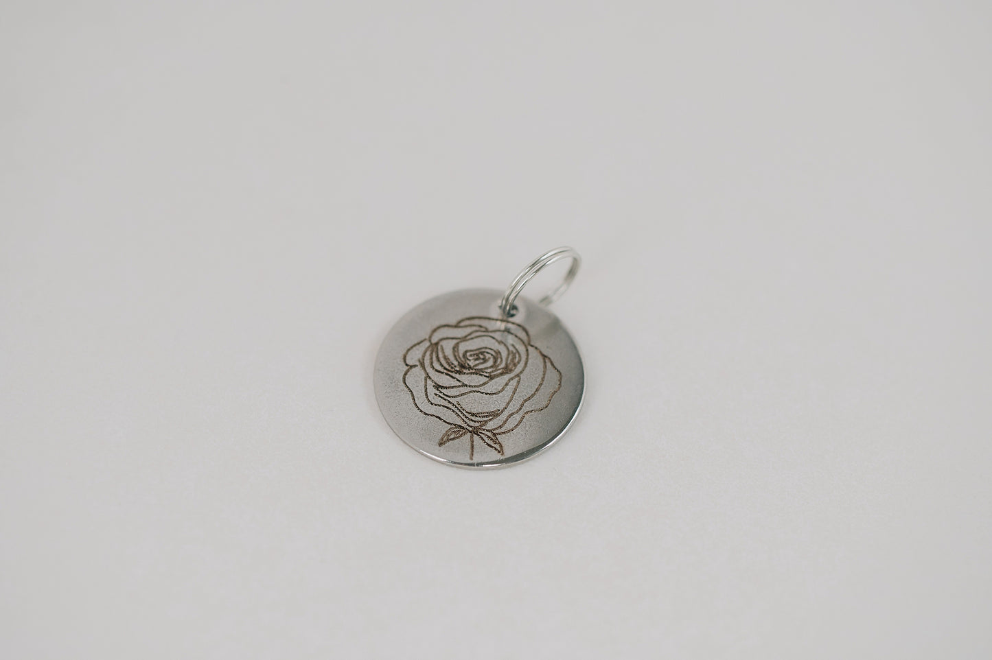Engraved Birth Month Flower Keychain Charm