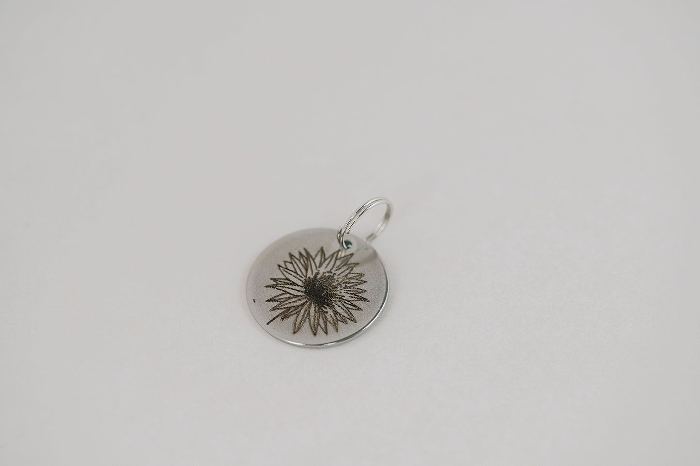 Engraved Birth Month Flower Keychain Charm