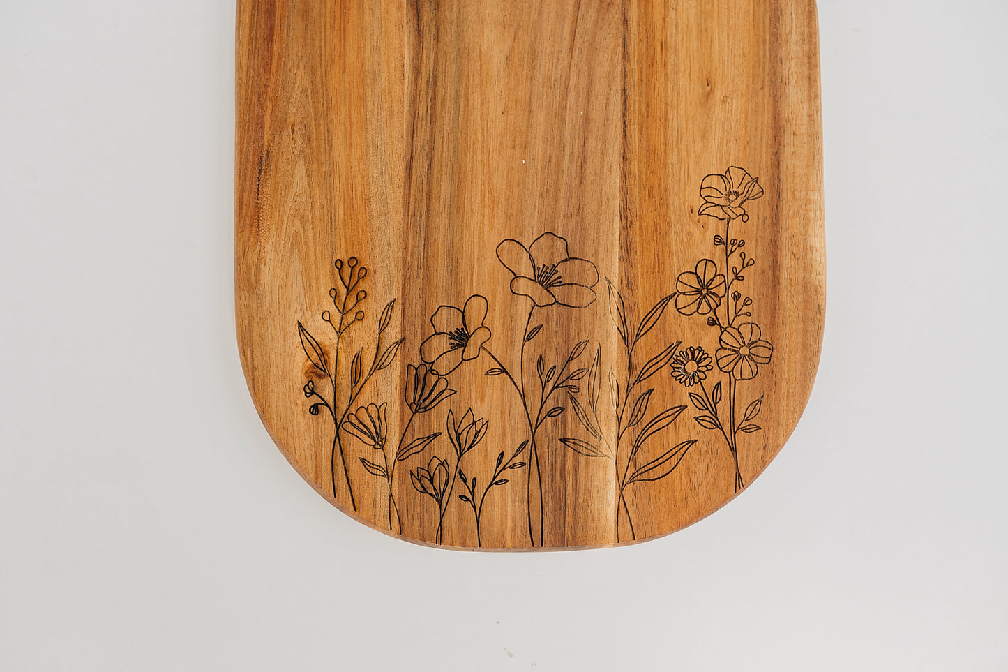 Wildflower Engraved Acacia Cutting Board
