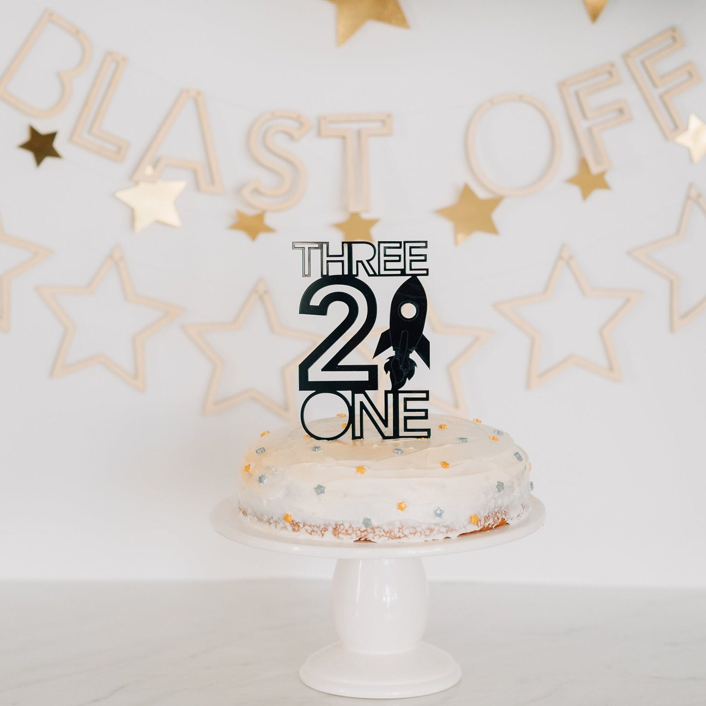 Second Birthday Space Birthday Cake Topper