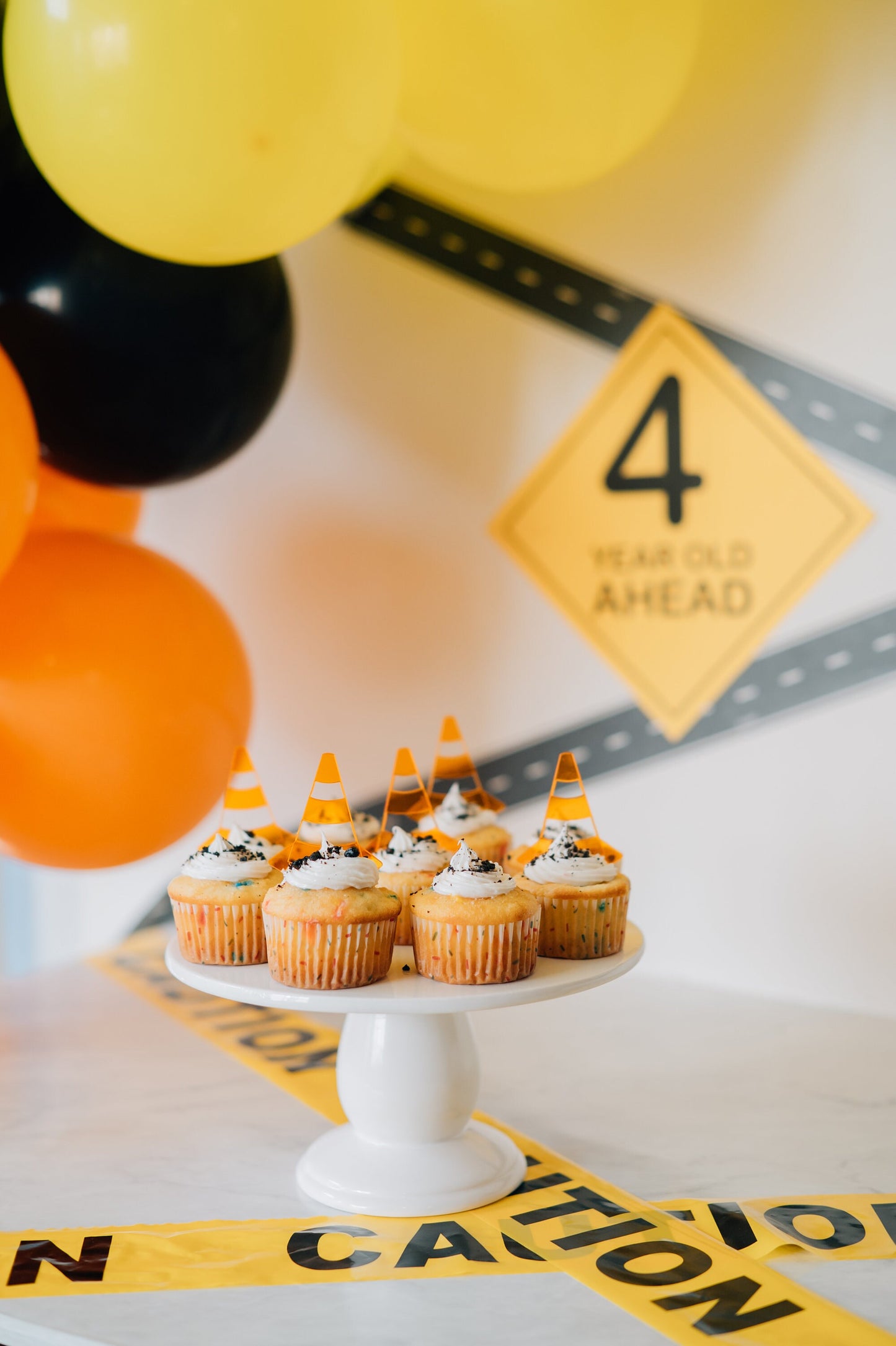 Orange Cone Cupcake Toppers