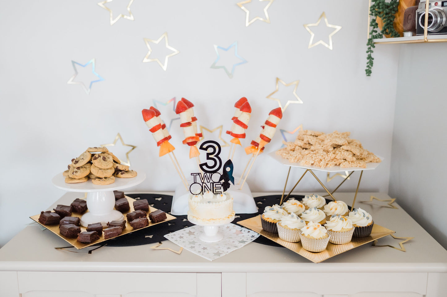Third Birthday Space Birthday Cake Topper