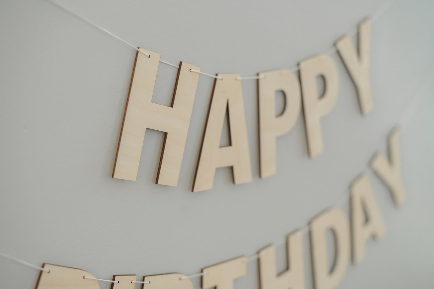 Solid Style Wood Happy Birthday Banner