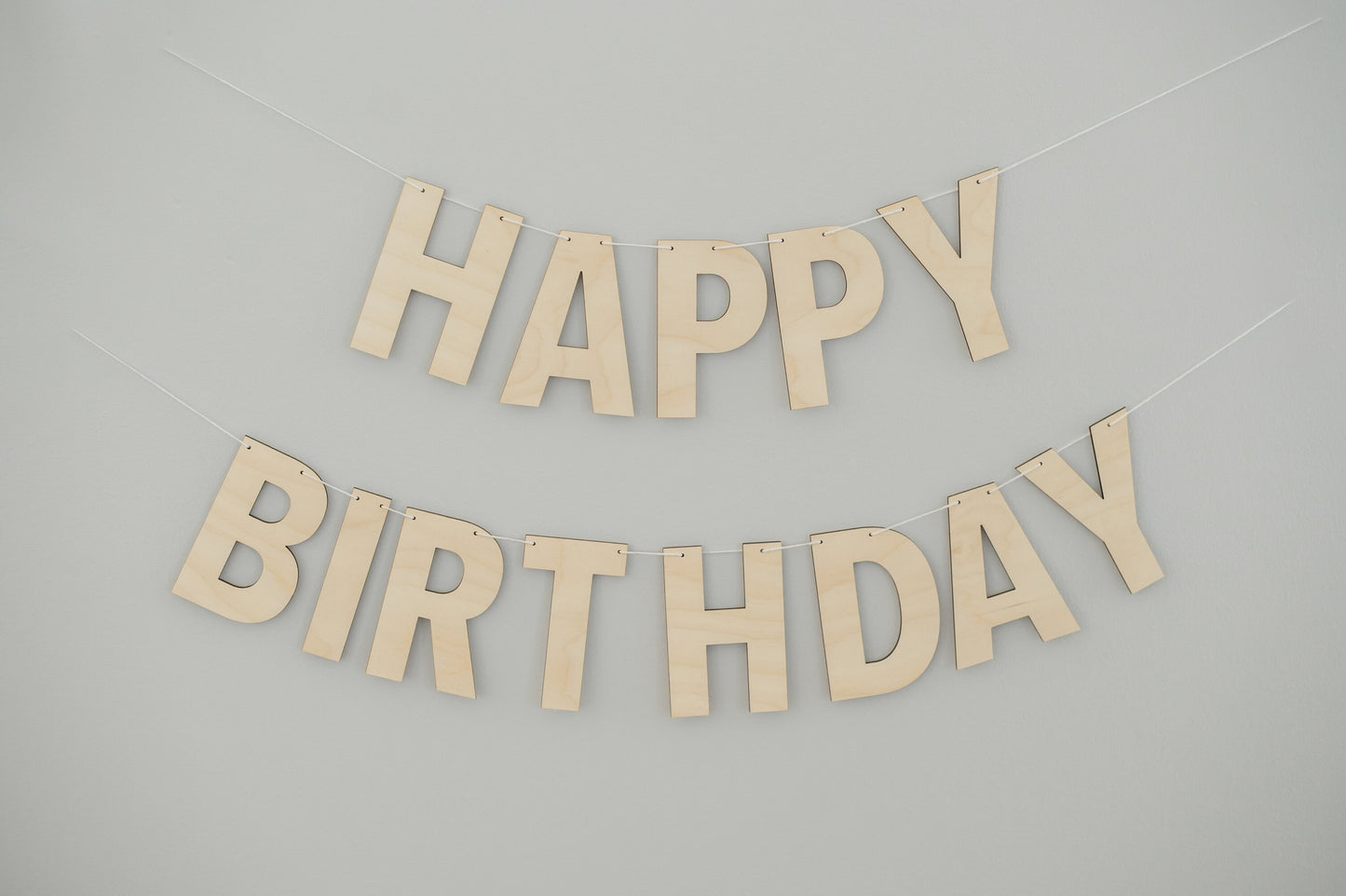 Solid Style Wood Happy Birthday Banner