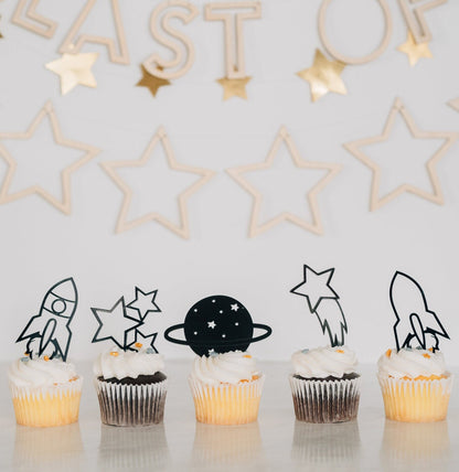 Space Birthday Cupcake Toppers