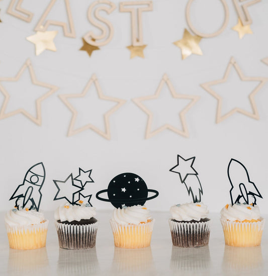 Space Birthday Cupcake Toppers