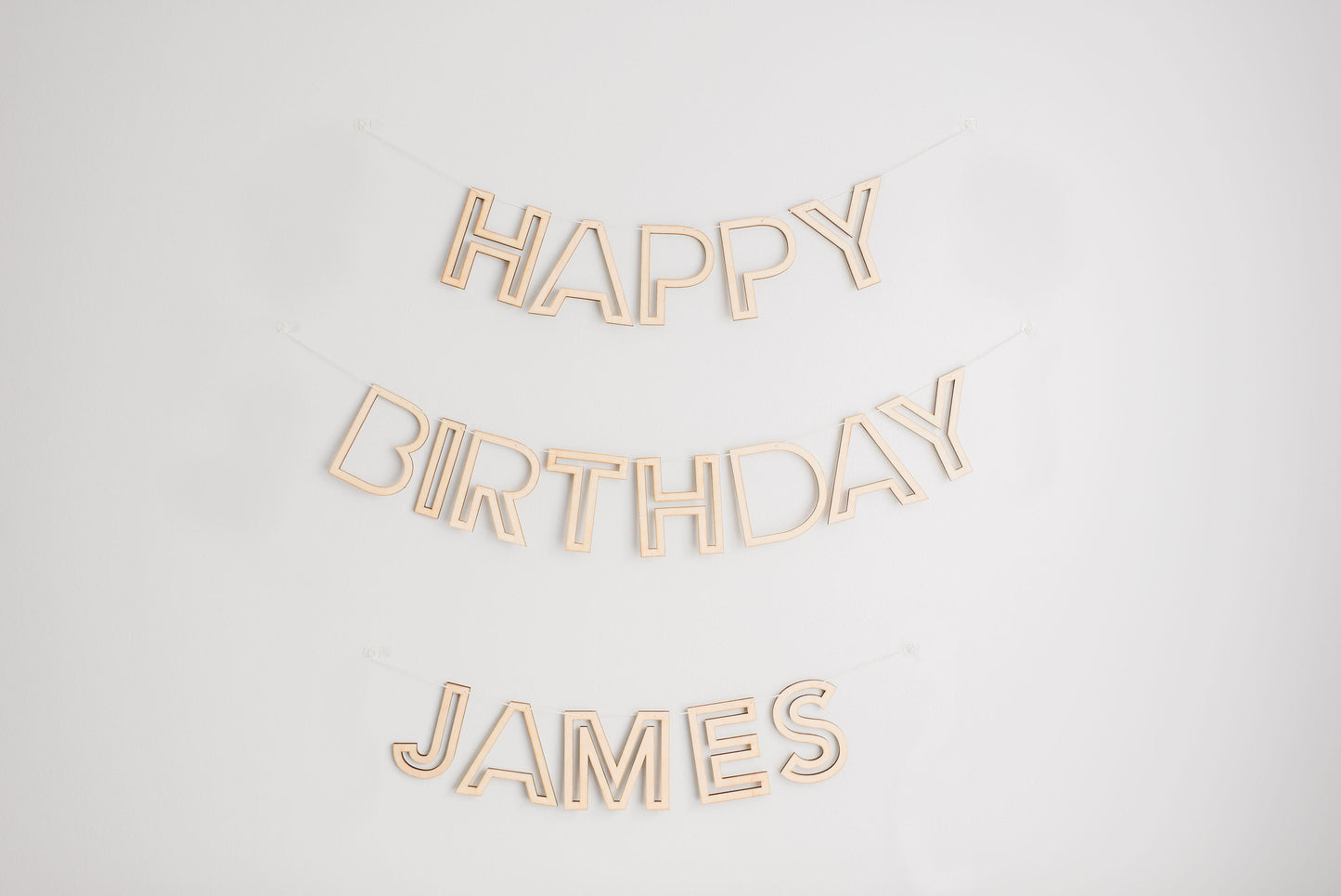 Reusable Outline Happy Birthday Banner