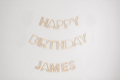 Reusable Outline Happy Birthday Banner