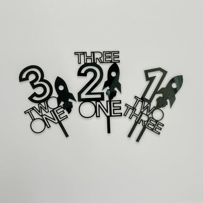 Second Birthday Space Birthday Cake Topper