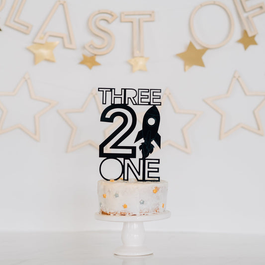 Second Birthday Space Birthday Cake Topper