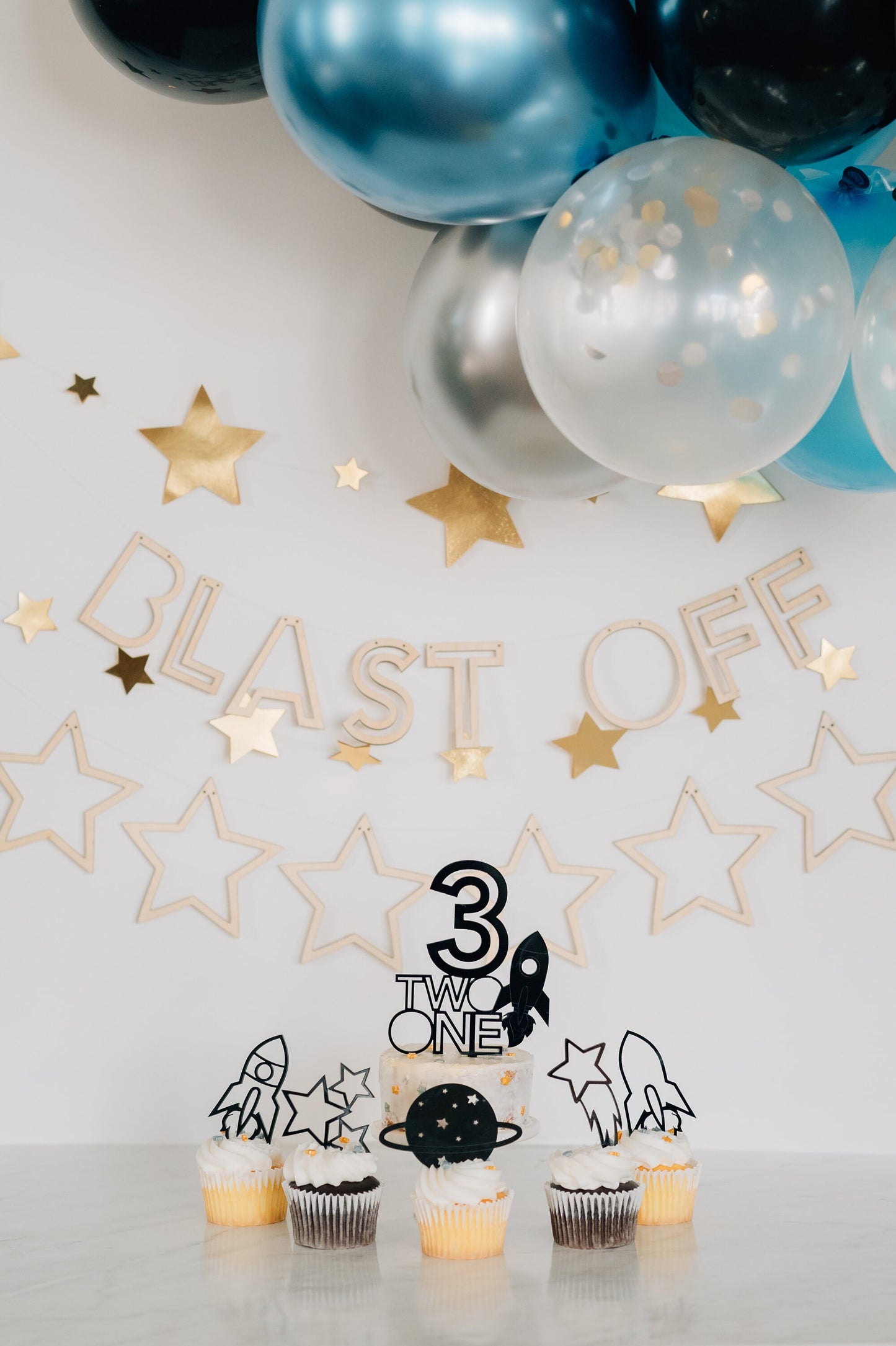 Space Birthday Cupcake Toppers
