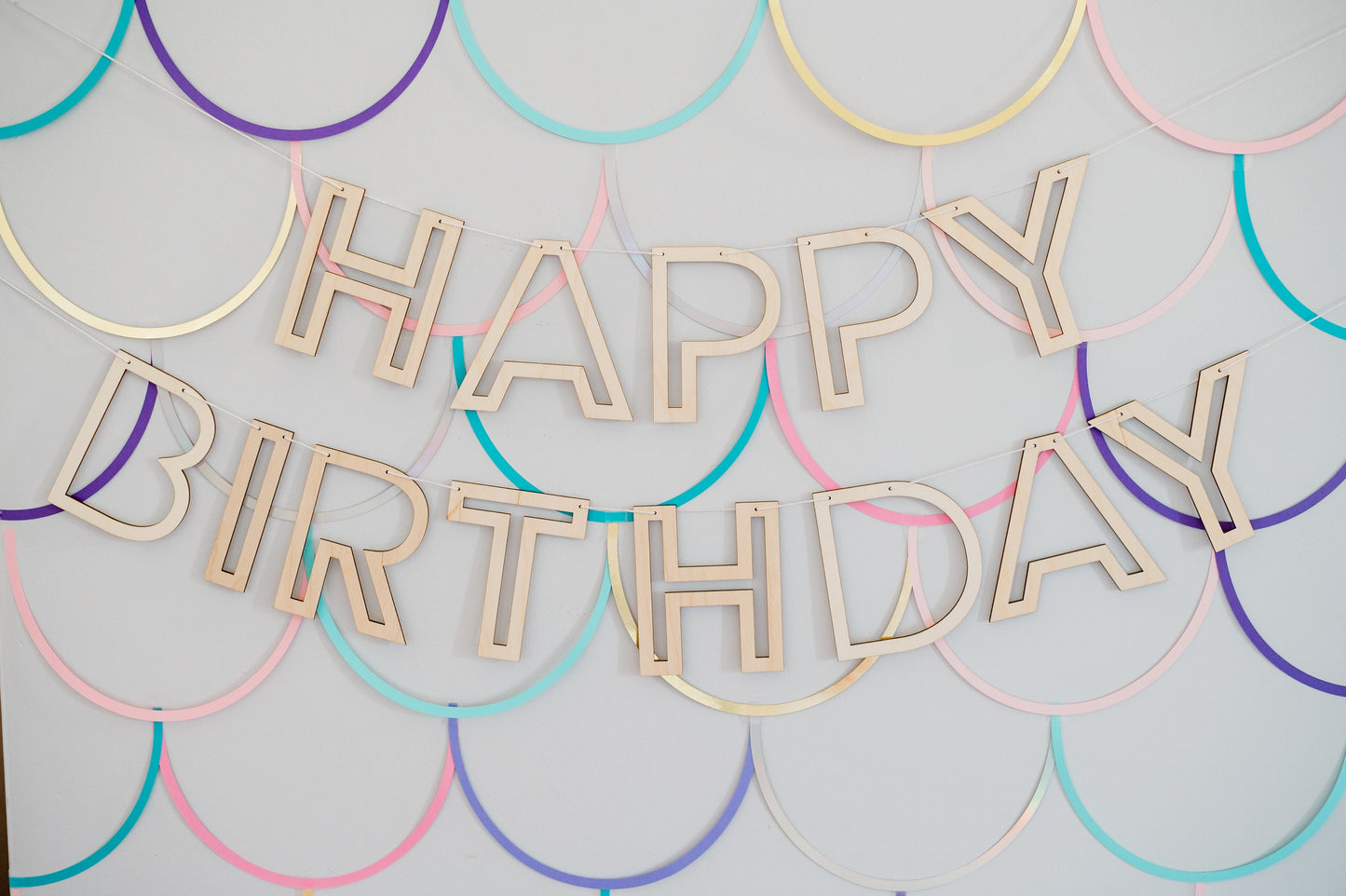 Reusable Outline Happy Birthday Banner