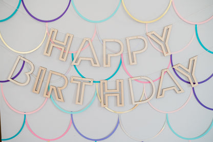 Reusable Outline Happy Birthday Banner