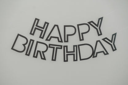 Paper Happy Birthday Banner - Stencil Style, 4 Inch | Perfect Birthday Party Decor