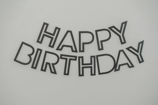 Paper Happy Birthday Banner - Stencil Style, 4 Inch | Perfect Birthday Party Decor
