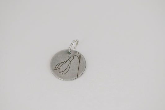 Engraved Birth Month Flower Keychain Charm