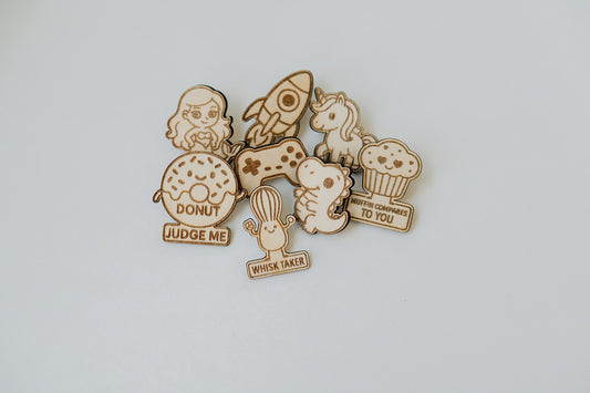 Engraved Wooden Pins