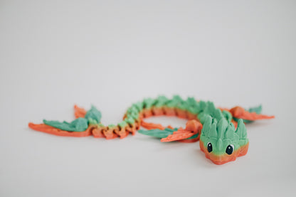 Water Dragon Ziggle Pet – 19" Articulated Fantasy Fidget Toy