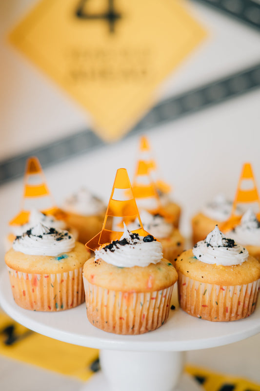 Orange Cone Cupcake Toppers